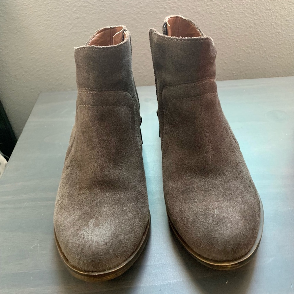 Lucky Brand Gray Suede Booties